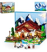 LUMIBRICKS Farm Shepherd's-Cottage Lighting Building-Bricks-Set - 2265 Pcs Farm Life Sheep Stone ...