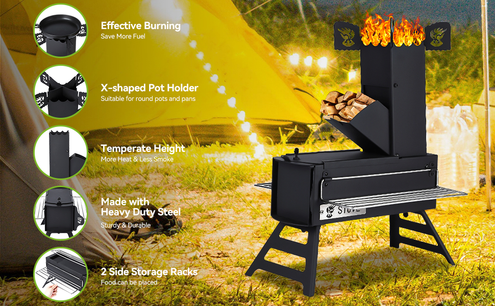 Gaomon Rocket Stove for Camping,Portable Camping Stove for