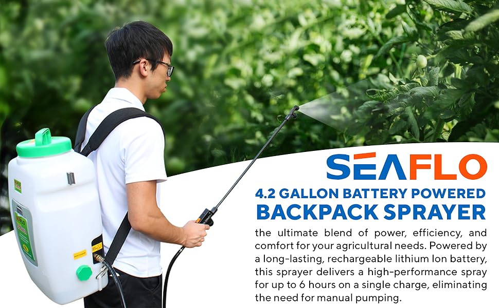 SEAFLO Battery Powered Backpack Sprayer