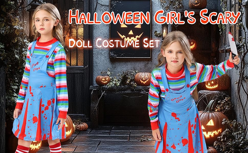 Girls Horror Movie Doll Costume