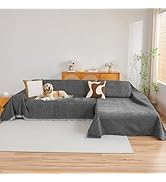 MYSKY HOME Couch Cover for Sectional Sofa, 2 Pieces Couch Covers for L Shape Sofa Cover, Furnitur...