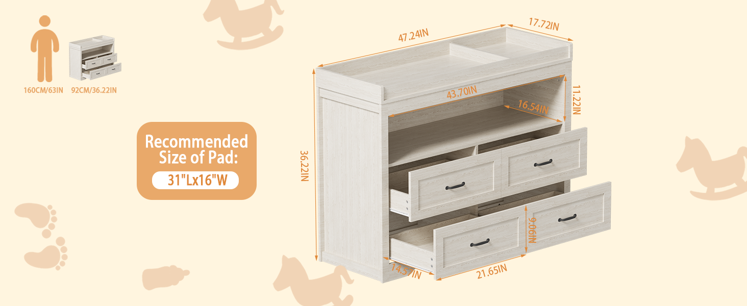 Baby Changing Table Dresser 