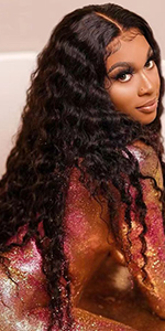 Deep Wave Lace Front Wigs Human Hair for Black Women 13x4 Curly Lace Frontal wigs Wet and Wavy