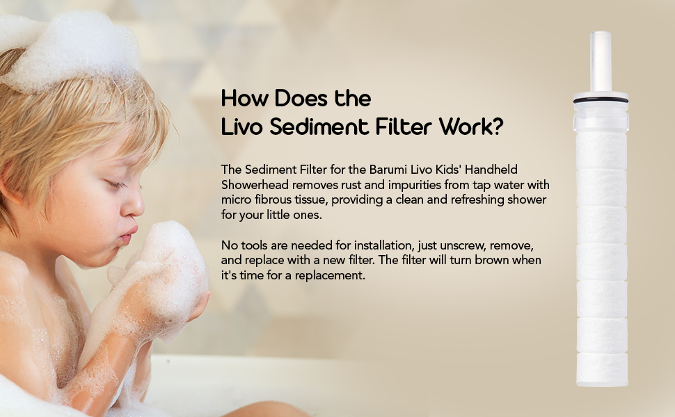 Barumi Sediment Filters for Livo Kids Handheld Showerhead 3Pack