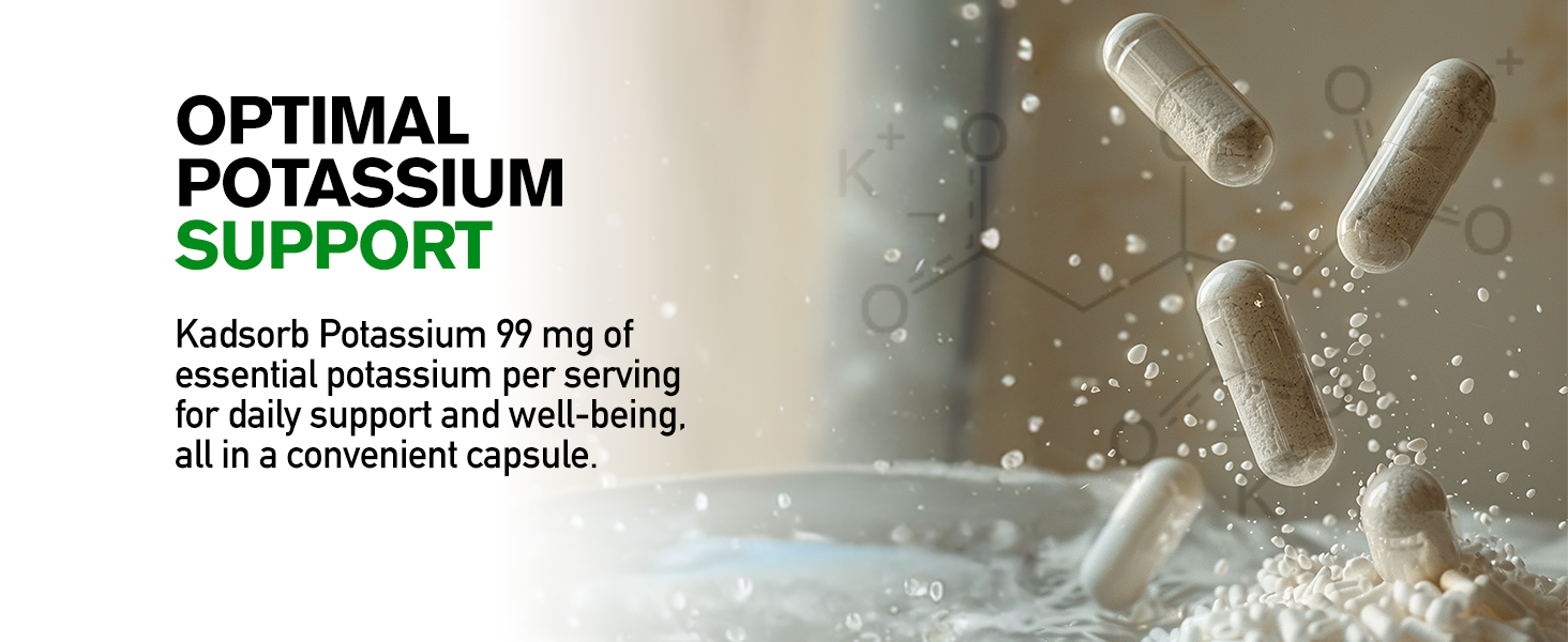 NaturalSlim Kadsorb Natural Potassium Citrate, 400 easy-to-swallow capsules daily potassium intake