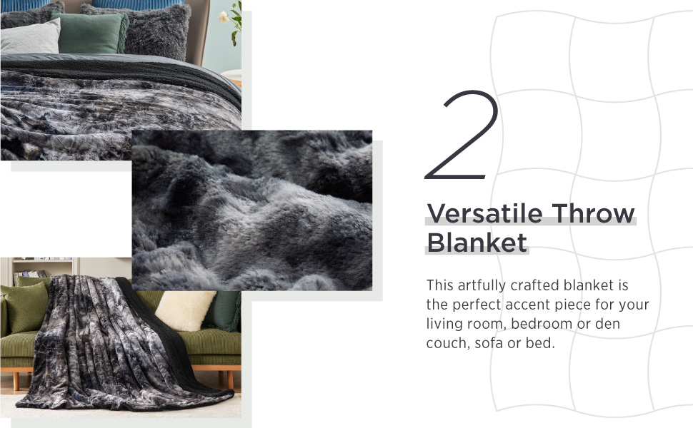 Bedsure Faux Fur King Size Blanket for Bed Purple Fuzzy