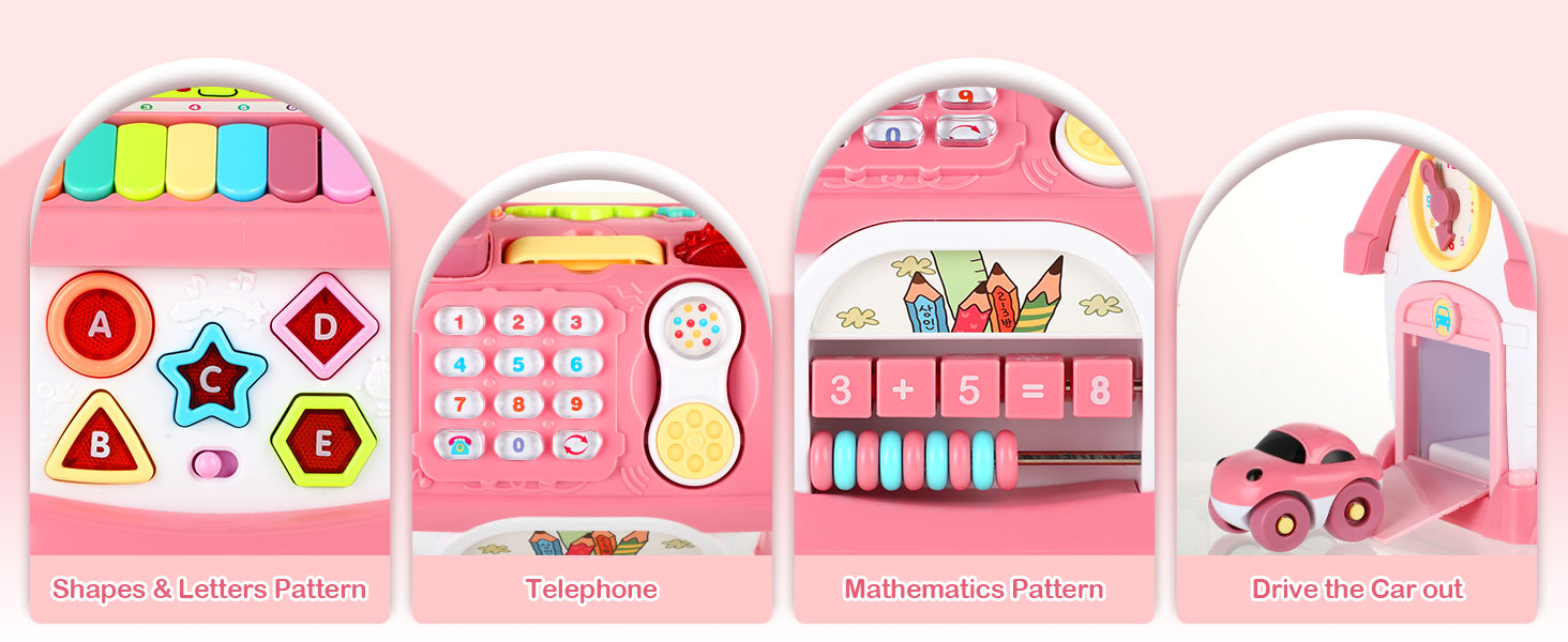 Educational Learning Playhouse with Clock & Telephone
