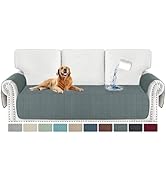 MAXIJIN Waterproof Couch Cover for Dogs Washable, Sofa Seat Cover for 3 Cushion Couch with Side P...