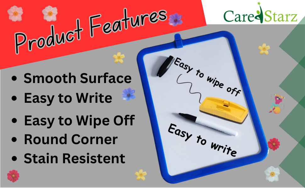 CARESTARZ 1x whiteboard A4 for Fridge and 1x Pen, Small