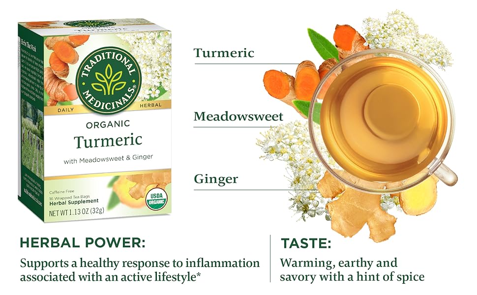 Traditional Medicinals Organic Turmeric w/ Meadowsweet