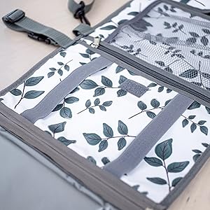 Stauraum, Handytasche, Fächer, Mesh, Gummizug, Reißverschluss, Windelfach