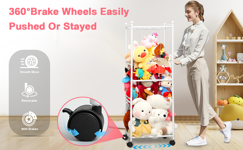 【Metal Tubes】Stuffed Animal Storage, Plush Toy Storage Organizer Shlf, Extra Large