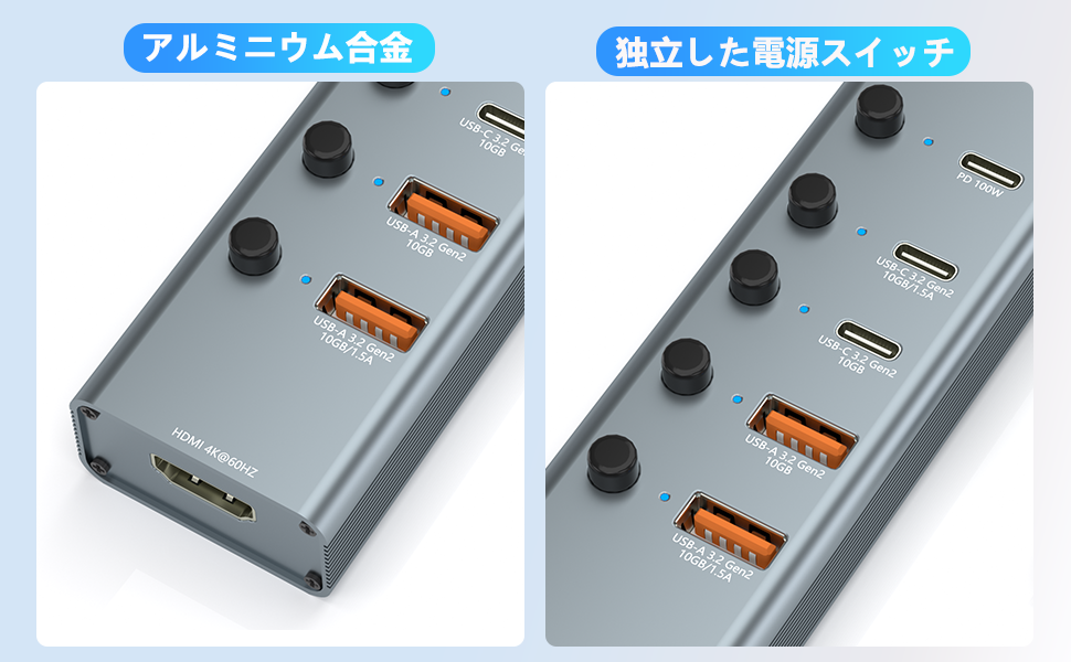 UBCBW45SSH ２つ Amazon | USB 3.2 Gen 2 ハブ Type-C USBハブ 6 IN 1 ドッキング