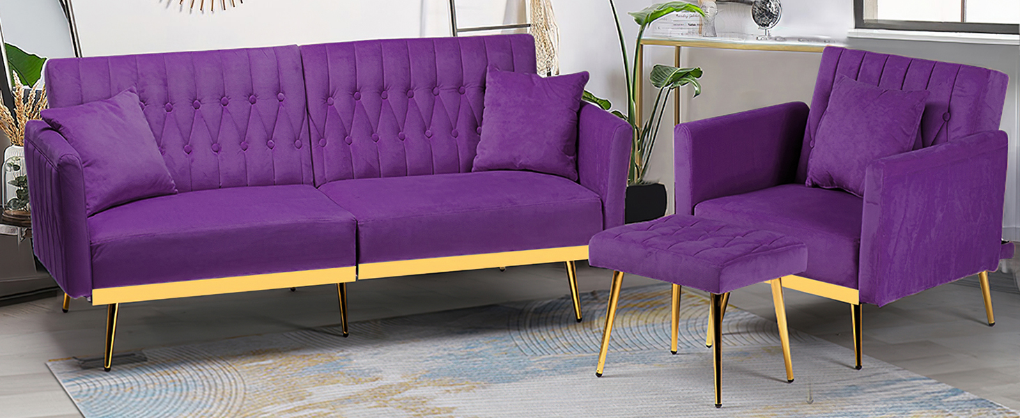 ACMEASE Velvet Accent Chair with Adjustable Armrests and