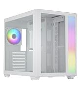 Vetroo AL700 Mid-Tower ATX White PC Case Dual Tempered Glass Panel Top & Side 360mm Radiator Supp...