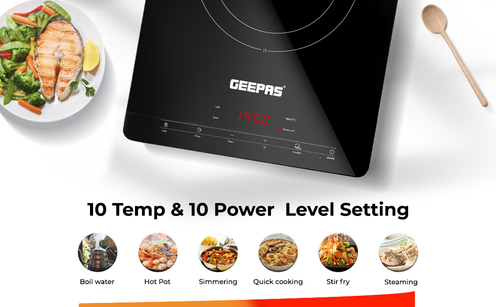 Geepas Digital Induction Cooker, 2000W Single Ultrathin Induction