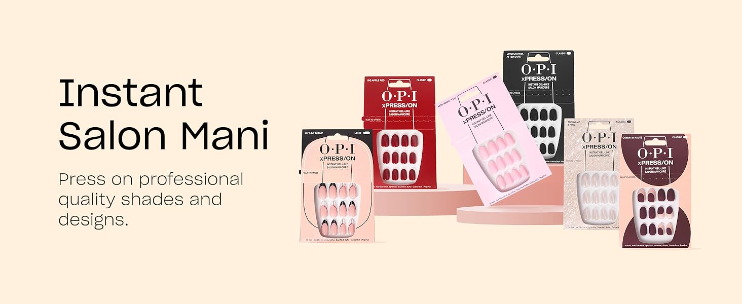 OPI xPress/ON Press On Nails Instant Salon Manicure Professional Quality Lasts Up to 14 Days
