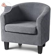 VANSOFY Club Chair Slipcover 2 Piece Stretch Barrel Chair Covers Jacquard Tub Chair Slipcovers So...