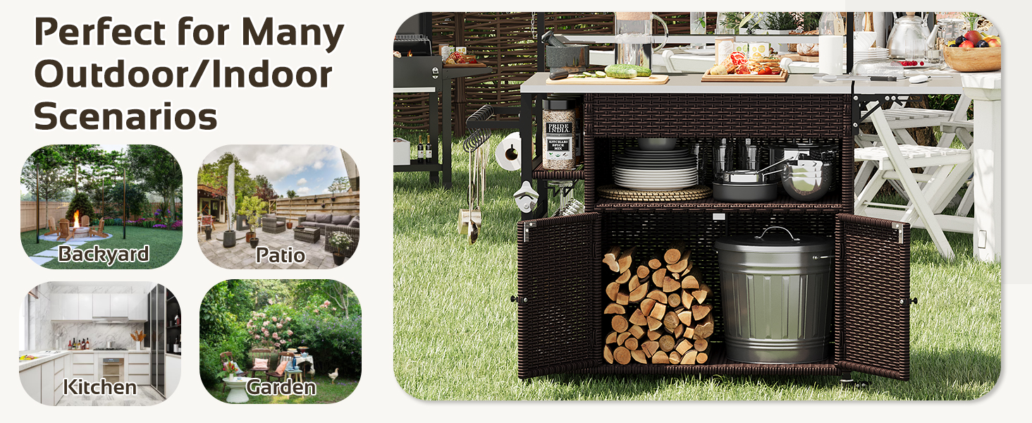 outdoor grill cart with storage