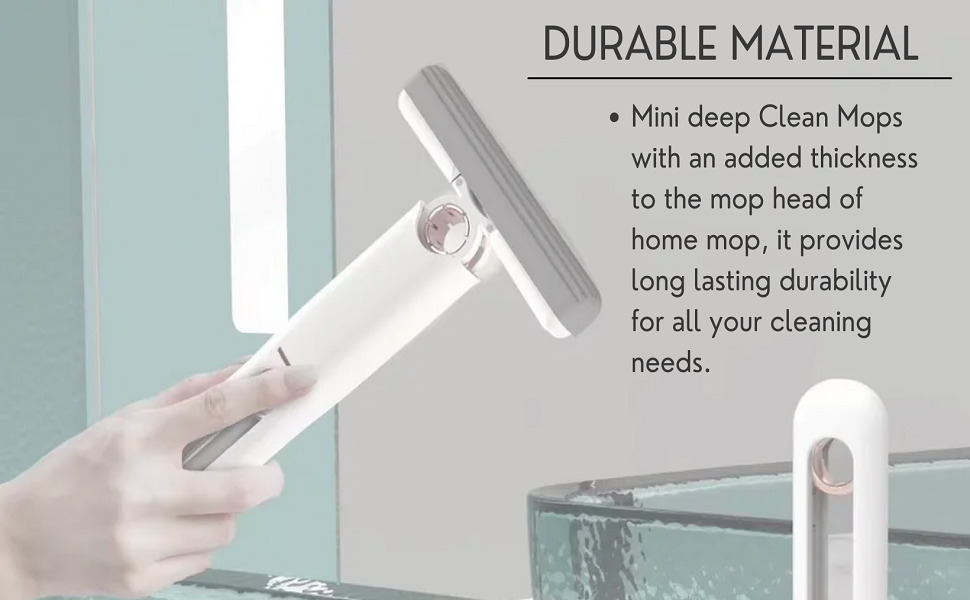 Hewan Mini Mop for Kitchen Self Squeezing Sponge Mop for Floor