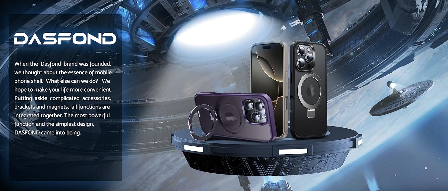 DASFOND Designed for iPhone 16 Pro Case with Mag-Safe, 12 FT Military Shockproof, 20W Safe & Fast Charging, Translucent Matte Slim Velvety Touch, Magnetic Kickstand iPhone 16 Pro Cover 6.3", Black 9 Magnetic Phone Case with Stand for iPhone 16 Pro