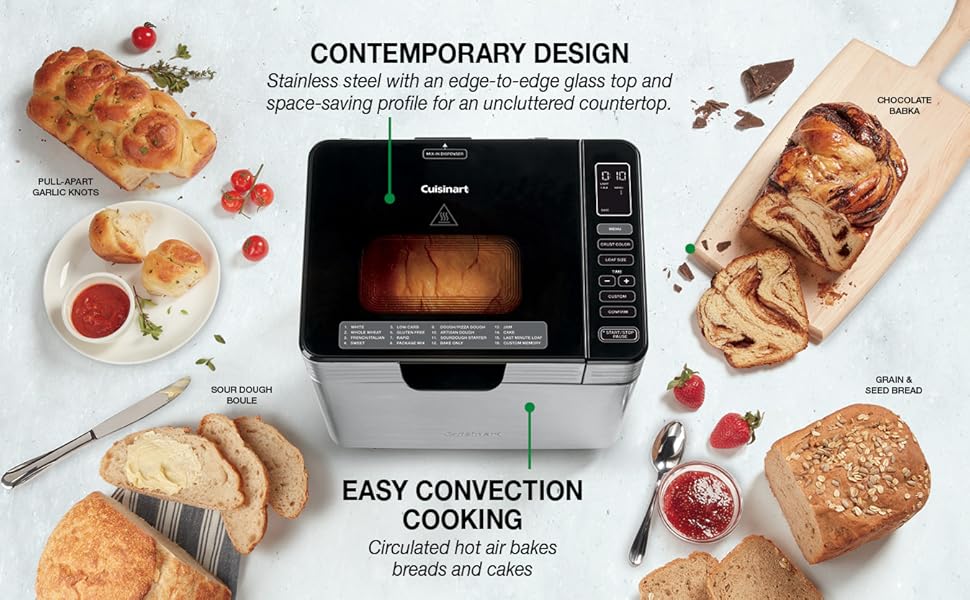 Cuisinart CBK210C Convection Bread Maker Machine with Auto Fruit & Nut