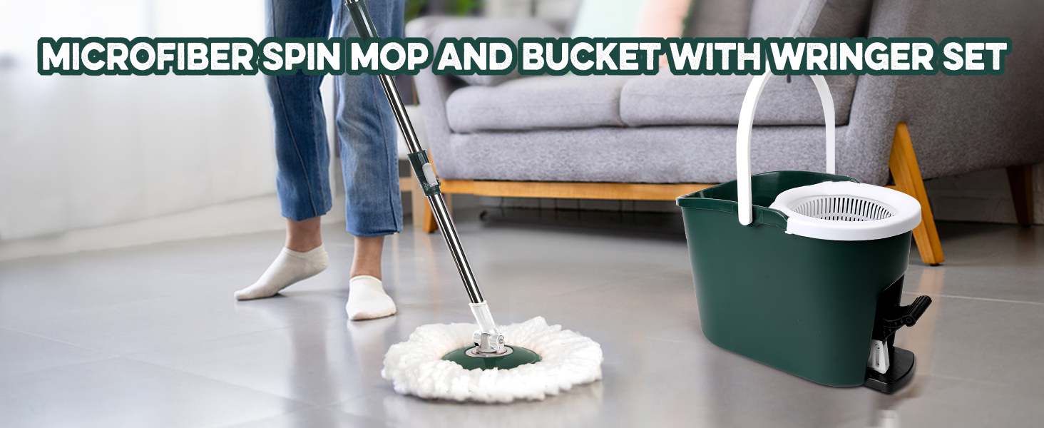 Myiosus Mop and Buckets Sets, Spinning Mop and Bucket Set with Foot