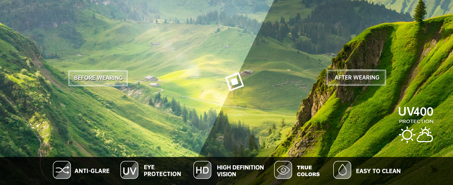 PUKCLAR Polarized Sports Sunglasses for Men Women Driving Sunglasses