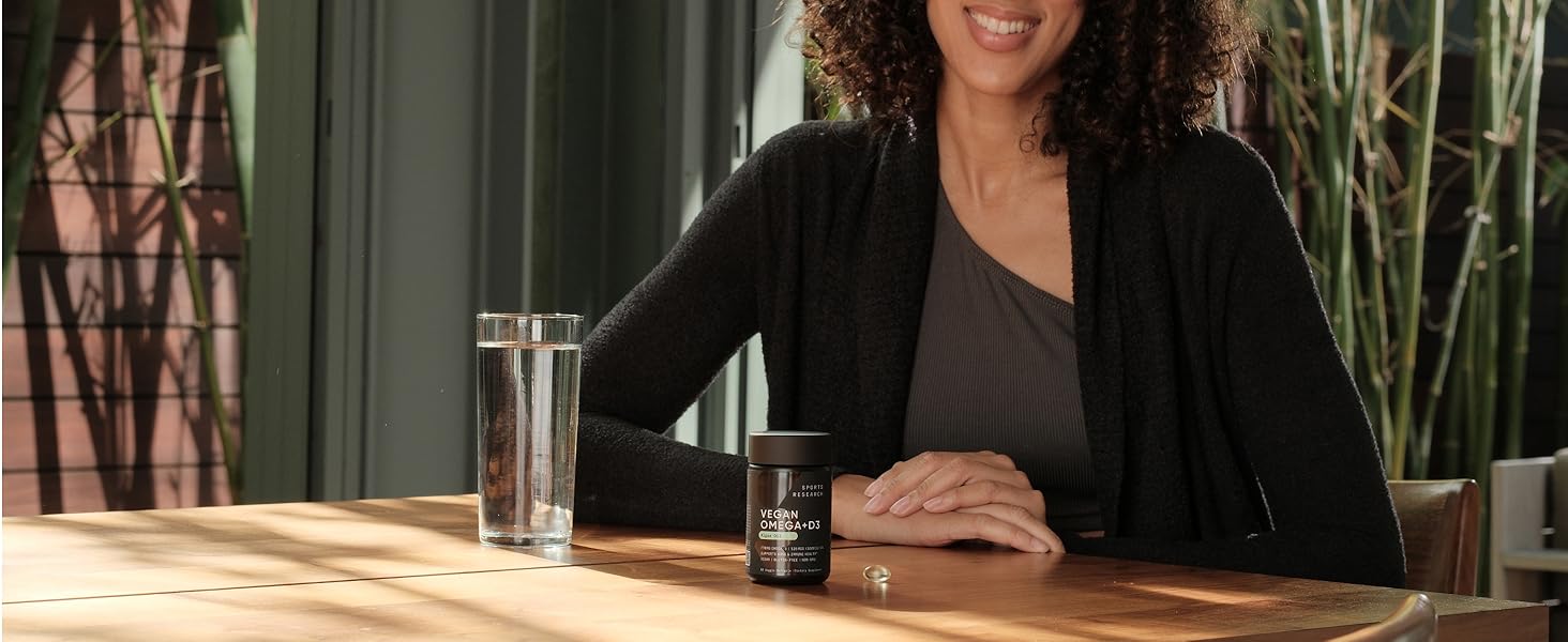 vegan omega 3 algae oil supplement dha epa vitamin d d3 carageenan fish heart bones immune health sr