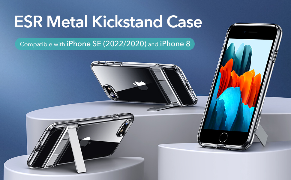 ESR Metal Kickstand case for iPhone SE3 (2022)/SE2(2020) and iPhone 8