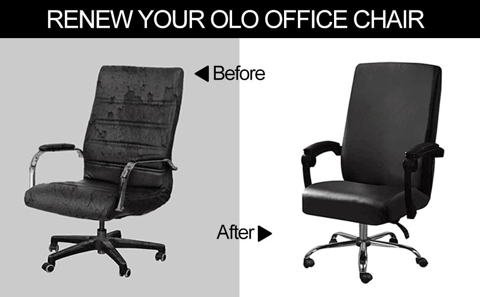 Shukii Waterproof Office Chair Cover PU Leather Computer