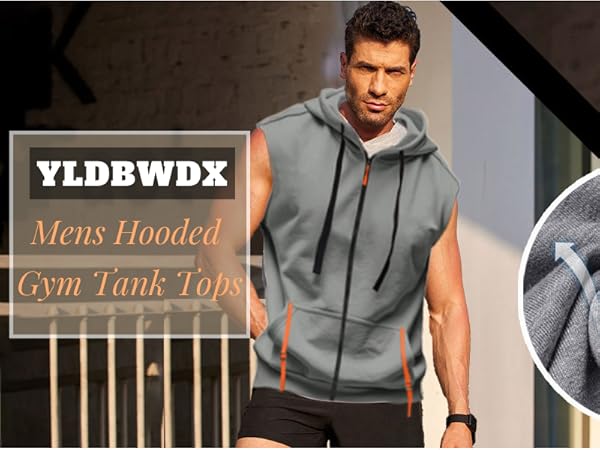 Amazon.com: YLDBWDX Mens Tank Tops Sleeveless Zip Up Hoodie