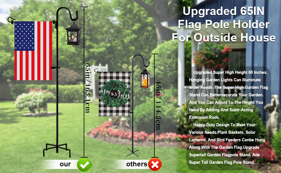 Garden Flag Stand Adjustable Heavy Duty Flag Pole Holder