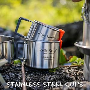 kelly kettle usa stainless steel camp cups