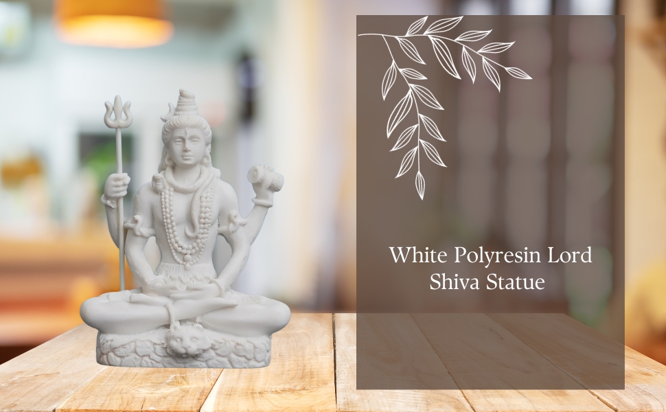 White Polyresin Lord Shiva Statue