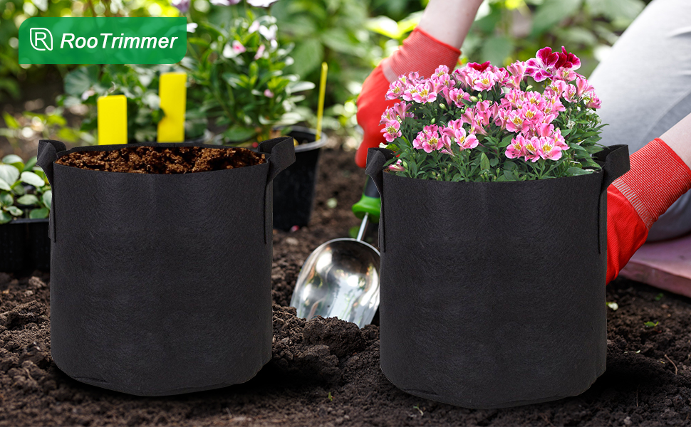 Amazon.co.jp: 不織布プランター 10号5個入り ベランダ栽培 幅30cm×高