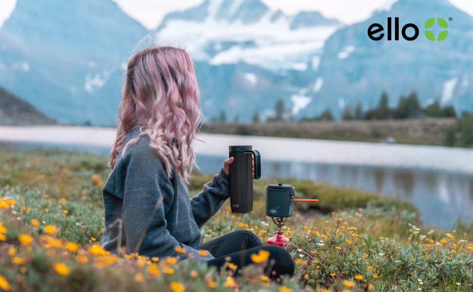 Ello Magnet 18oz Vacuum Insulated Stainless Steel Travel Mug with Side Handle