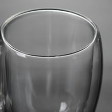 Dyserbuy 4 Pack Double Walled Glass Mug, Cappuccino Drinking Cups, Insulated Glass Coffee Cup with Handle, Perfect for Cappuccino, Latte, Espresso, Tea, Juice, Beverage (250ml/ 8.5oz) 25 Double Wall Glass Coffee Mugs