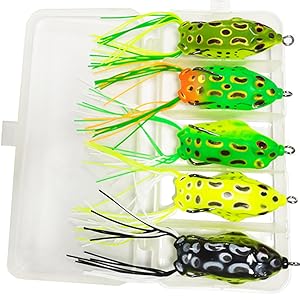 Amazon.com : Kmucutie 5 Pcs Topwater Frog Lures Sets with
