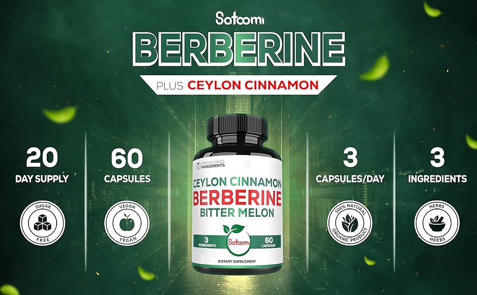 S89. Satoomi - Berberine - 1500 mg -60 caps