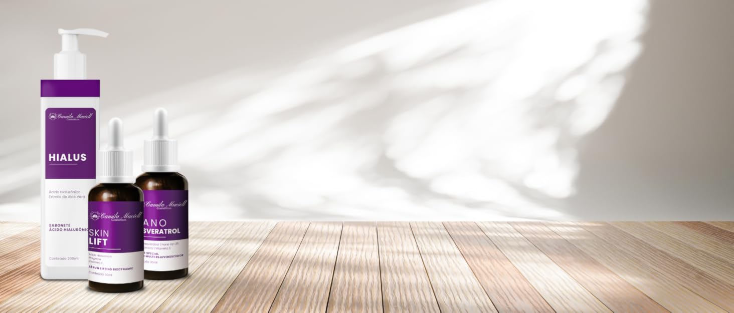 Sérum Facial Nano Resveratrol Camila Maciell, Sérum Antienvelhecimento com Nanoresveratrol, Niacinamida, Vitamina E e Nano Up Lift + Ação Antioxidante, Firmeza, Rejuvenescimento – 30ml