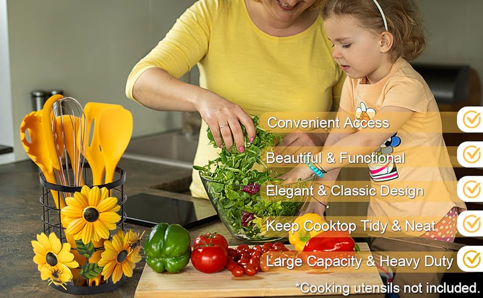 yellow kitchen utensil holder