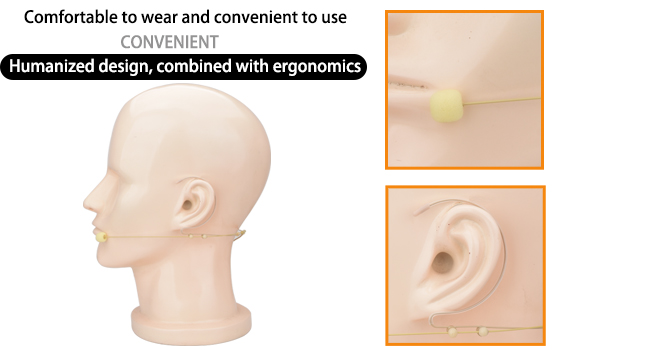 Beige Ear Hanging Microphone