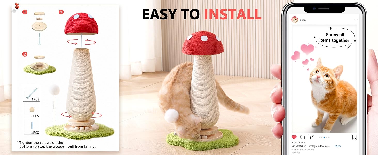 Mushroom Cat Scratching Post