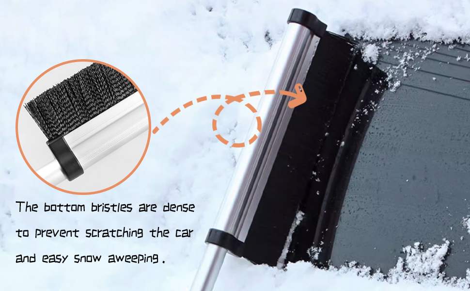 W.L Extendable 24 Inch Car Snow Brush and Ice Scraper, Car