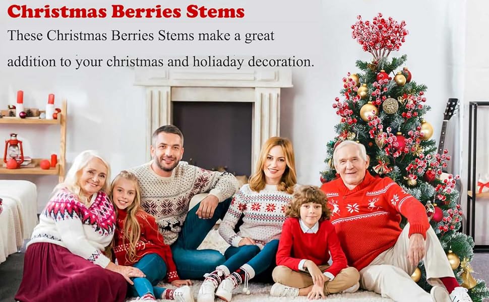 Artificial Red Berry Stems