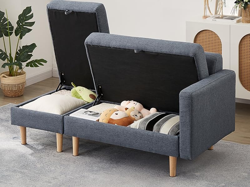 Amazon｜ソファ 2人掛け カウチソファ 大容量収納 左右入替可能