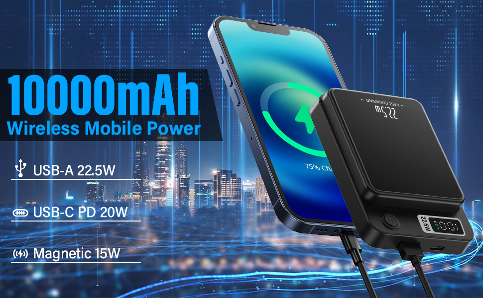 Wireless Power Bank 10000 mAh Magnetic Wireless Power Bank
