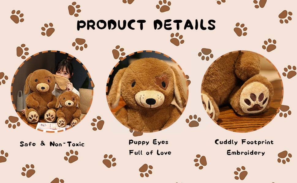 SQEQE Personalized Hugging Plush Puppies Customized Stuffed Animals Kawaii
