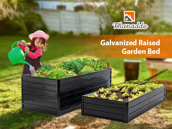 Amazon.com: Thanaddo Galvanized Raised Garden Bed 6x3x2ft
